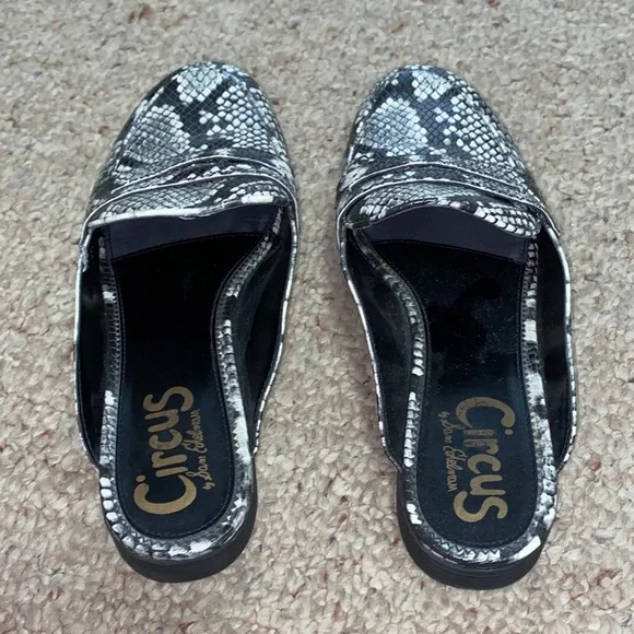 Circus by Sam Edelman Gray Snake Print penny Loafers - Picture 4 of 9